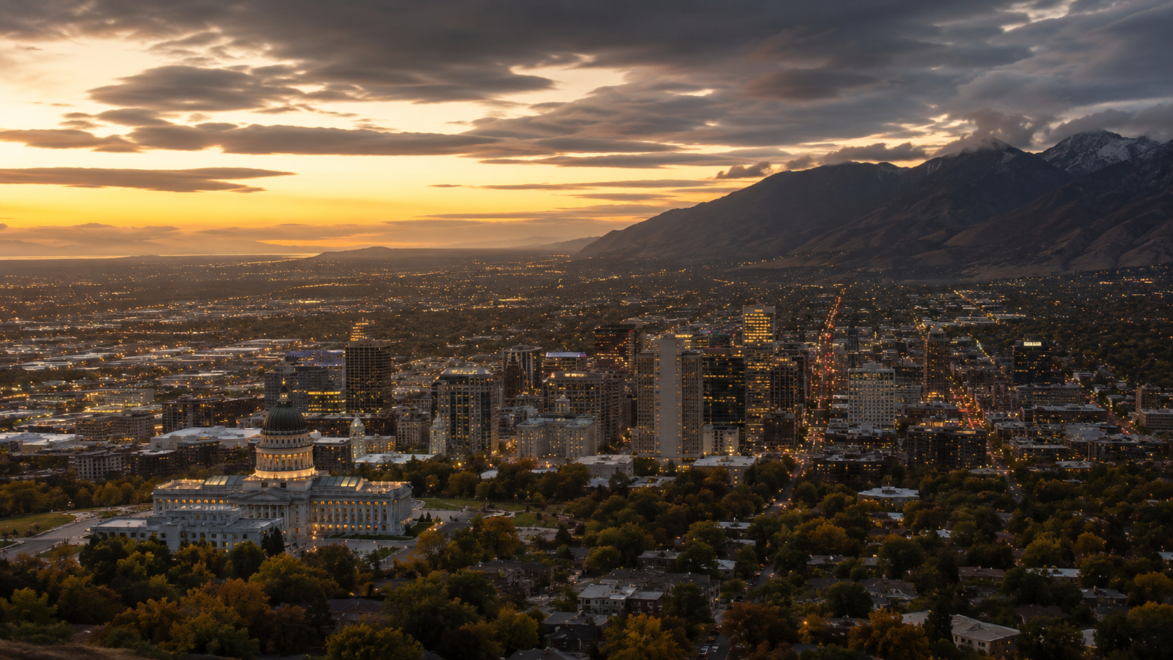 Salt Lake City Utah aerial view